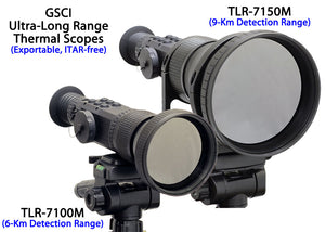 GSCI TLR-7100M and TLR-7150M Ultra Long-Range Thermal Scopes. Exportable and ITAR-free.