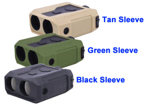 Newcon LRM-3500M Laser Range Finder Monocular, showing Black, Green and Tan Sleeve options