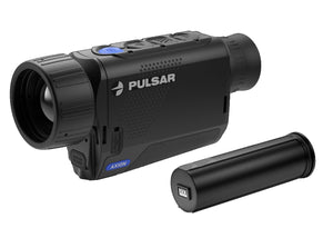 Pulsar Axion Series Thermal Imaging Scope shown with removable APS3 Li-Ion Rechargeable Battery