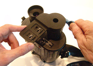 SP-1 Smartphone Optical Adapter, installing on an LRB-4000CI Laser Rangefinder