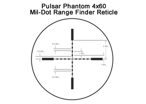Phantom Series Gen3 Auto-Gated Night Vision Hunting Scopes, Mil-Dot Range Finder Reticle