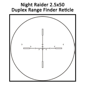 Sightmark Night Raider 2.5x50 Gen1+ Night Vision Hunting Scope, Duplex Range Finder Reticle shown