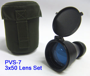 PVS-7 3x50 Pinnacle Gen3 Auto-Gated Night Vision Binoculars, 3x50 Lens Set