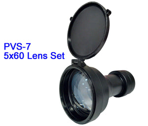 PVS-7 5x60 Pinnacle Gen3 Auto-Gated Night Vision Binoculars, 5x60 Lens Set