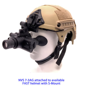NVS 7-3AG shown attached to available FAST helmet with S-mount (down position)