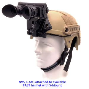 NVS 7-3AG shown attached to available FAST helmet with S-mount (up position)